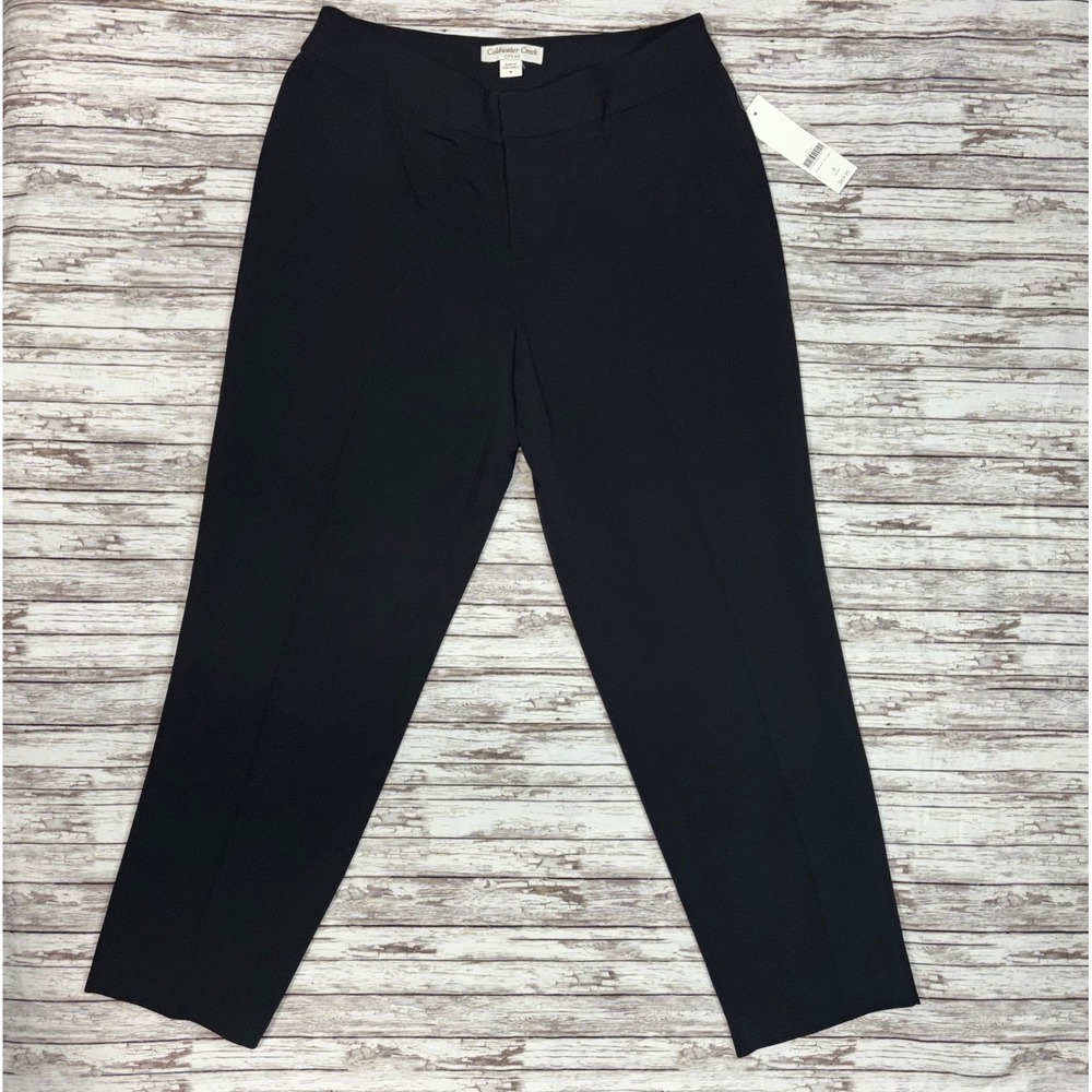 Coldwater Creek Pants Black Size 8 Misses NWT‎ Business Casual Capris